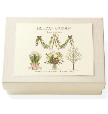 Holiday Boxed Note Cards, Holiday Garden, Karen Adams